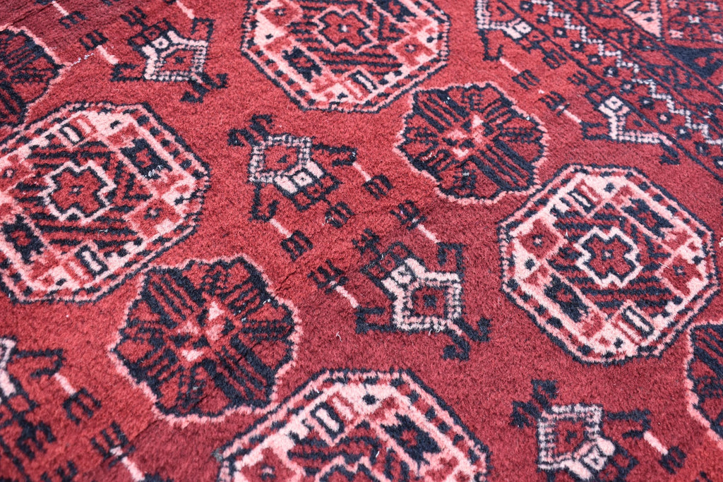 1992 Antique Waziri Runner Rug 9.3 x 3 ft | Handwoven Wool Carpet | Traditional Tribal Waziri Design | Vintage Runner for Hallway