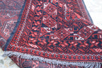 1992 Antique Waziri Runner Rug 9.3 x 3 ft | Handwoven Wool Carpet | Traditional Tribal Waziri Design | Vintage Runner for Hallway