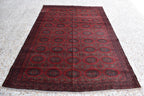 Vintage Wool Rug 8.10 x 6.4 ft | Antique Handwoven Carpet | Traditional Tribal Design | Vintage Area Rug for Living Room or Dining Room.
