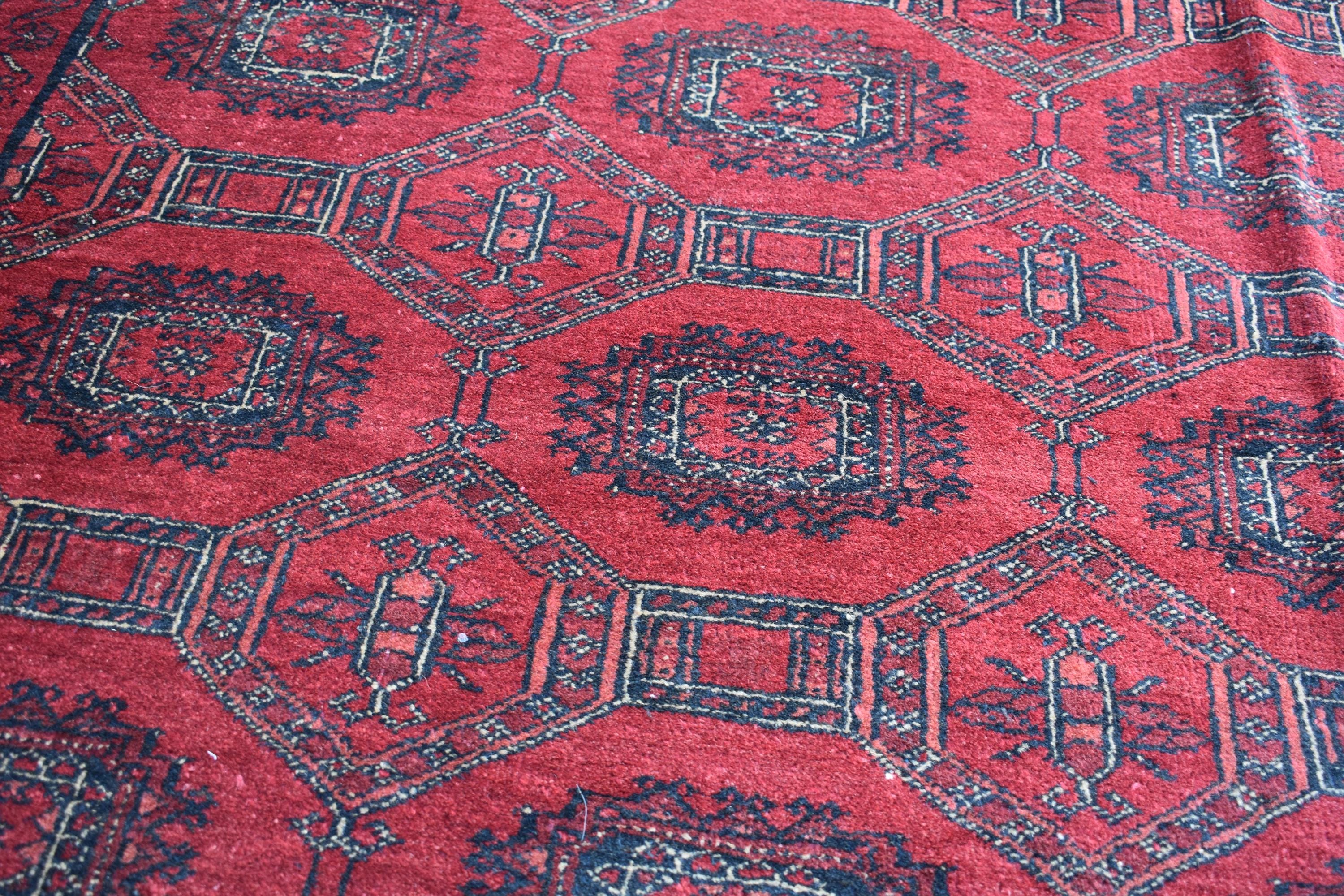 Vintage Wool Rug 8.10 x 6.4 ft | Antique Handwoven Carpet | Traditional Tribal Design | Vintage Area Rug for Living Room or Dining Room.