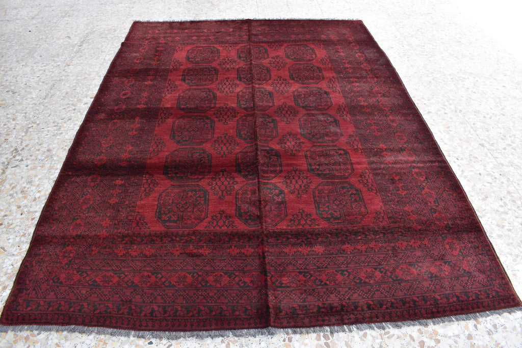 Vintage Afghan Elephant Rug 9.4 x 6.10 ft – Handmade Wool Carpet, Tribal Elephant Motif, Authentic Afghan Decor, Boho Area Rug, Farm House