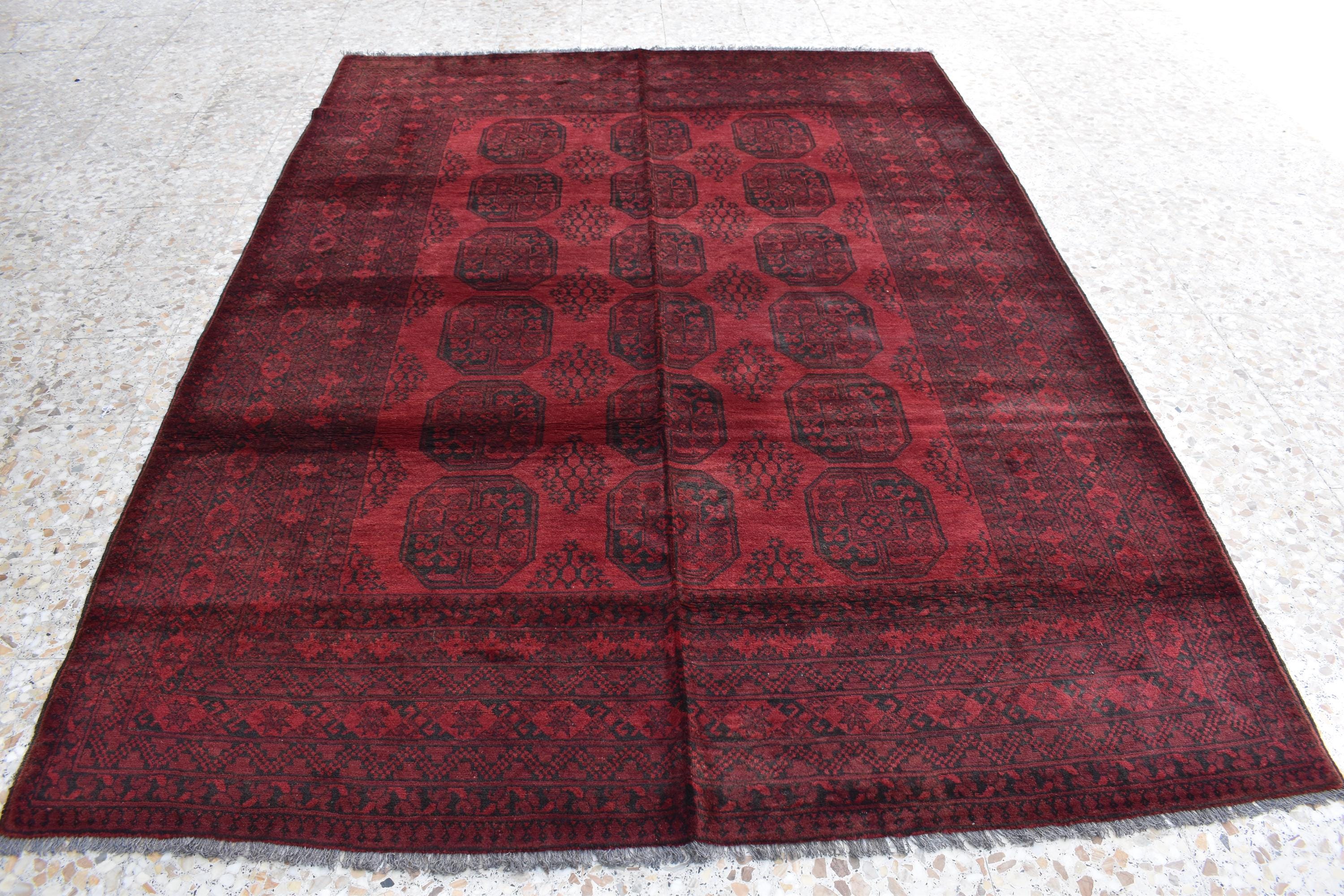 Vintage Afghan Elephant Rug 9.4 x 6.10 ft – Handmade Wool Carpet, Tribal Elephant Motif, Authentic Afghan Decor, Boho Area Rug, Farm House