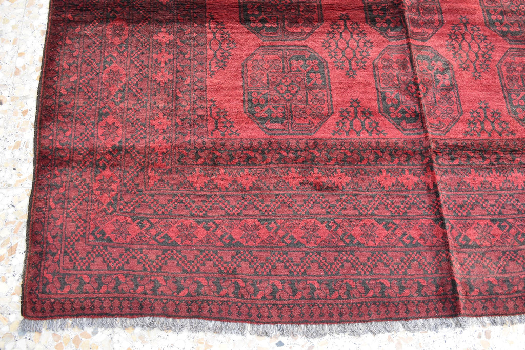 Vintage Afghan Elephant Rug 9.4 x 6.10 ft – Handmade Wool Carpet, Tribal Elephant Motif, Authentic Afghan Decor, Boho Area Rug, Farm House