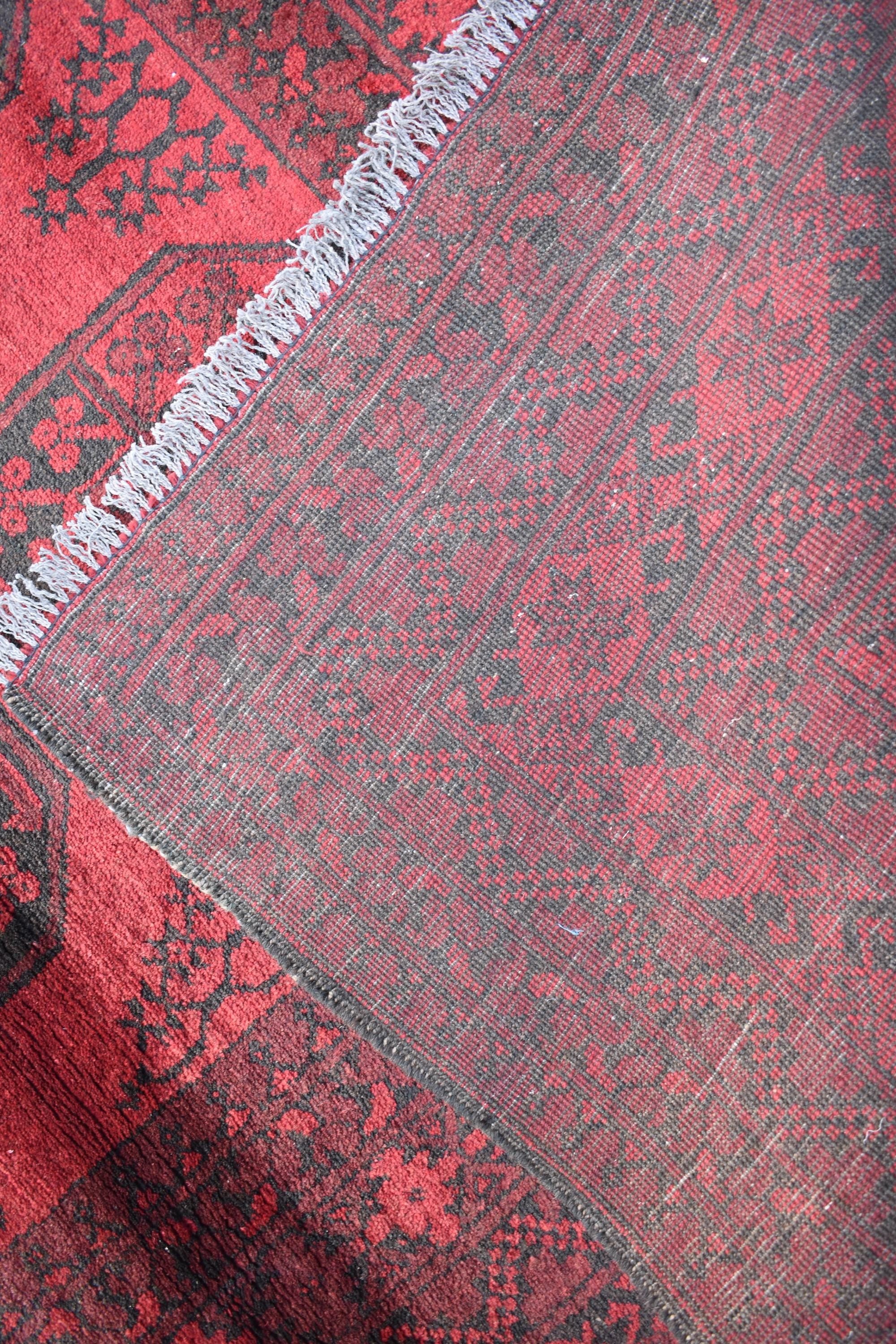 Vintage Afghan Elephant Rug 9.4 x 6.10 ft – Handmade Wool Carpet, Tribal Elephant Motif, Authentic Afghan Decor, Boho Area Rug, Farm House