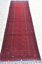 3x9ft Vintage Afghan Runner Rug – Handmade Wool Carpet, Rustic Hallway Runner, Unique Antique Afghan Decor, Boho Tribal Runner Rug