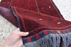 3x9ft Vintage Afghan Runner Rug – Handmade Wool Carpet, Rustic Hallway Runner, Unique Antique Afghan Decor, Boho Tribal Runner Rug