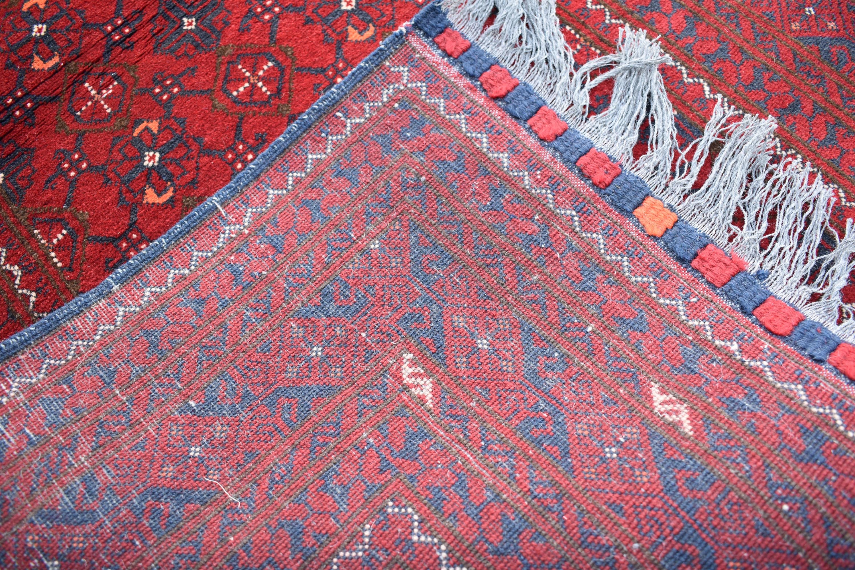3x9ft Vintage Afghan Runner Rug – Handmade Wool Carpet, Rustic Hallway Runner, Unique Antique Afghan Decor, Boho Tribal Runner Rug