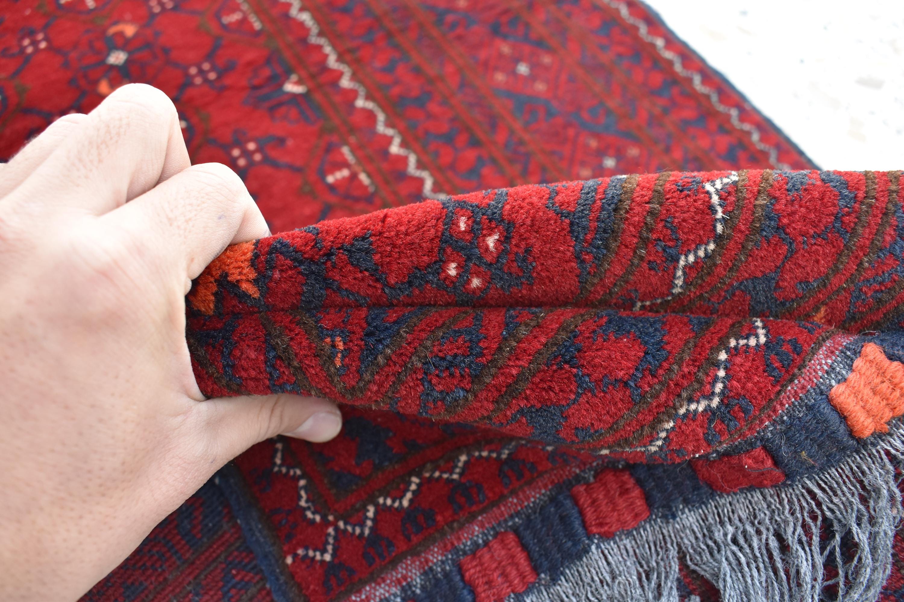 3x9ft Vintage Afghan Runner Rug – Handmade Wool Carpet, Rustic Hallway Runner, Unique Antique Afghan Decor, Boho Tribal Runner Rug