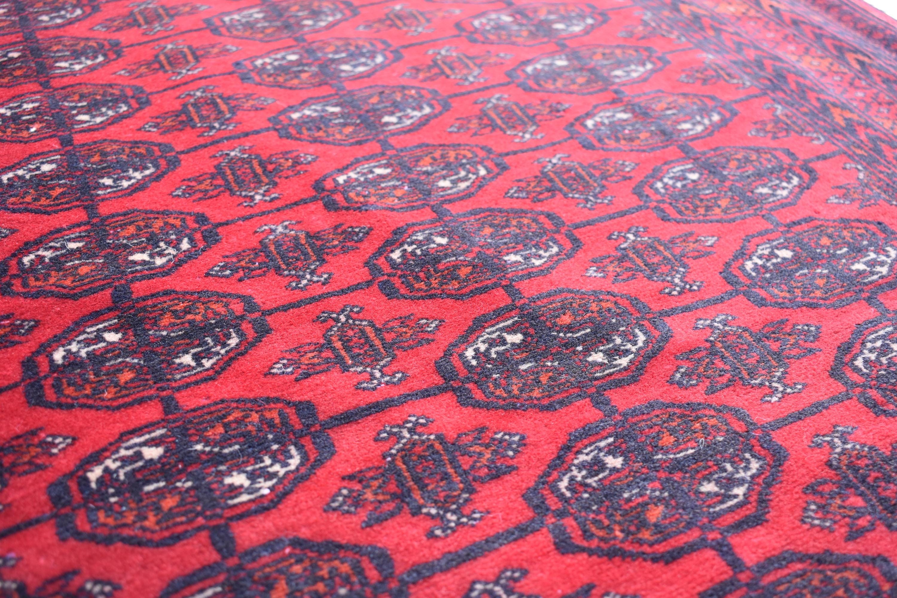 9.2 x 2.6 ft Vintage Afghan Runner Rug– Handmade Wool Carpet, Rustic Hallway Runner, Unique Antique Afghan Decor, Boho Tribal Runner Rug