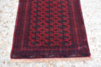9.2 x 2.6 ft Vintage Afghan Runner Rug– Handmade Wool Carpet, Rustic Hallway Runner, Unique Antique Afghan Decor, Boho Tribal Runner Rug