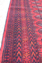 9.2 x 2.6 ft Vintage Afghan Runner Rug– Handmade Wool Carpet, Rustic Hallway Runner, Unique Antique Afghan Decor, Boho Tribal Runner Rug