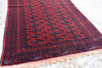 9.2 x 2.6 ft Vintage Afghan Runner Rug– Handmade Wool Carpet, Rustic Hallway Runner, Unique Antique Afghan Decor, Boho Tribal Runner Rug