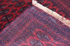 9.2 x 2.6 ft Vintage Afghan Runner Rug– Handmade Wool Carpet, Rustic Hallway Runner, Unique Antique Afghan Decor, Boho Tribal Runner Rug