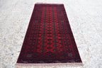 6.1 x 2.7 ft Vintage Afghan Runner Rug–Handmade Wool Carpet, Rustic Hallway Runner, Unique Antique Afghan Decor, Boho Tribal Runner Rug