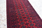 6.1 x 2.7 ft Vintage Afghan Runner Rug–Handmade Wool Carpet, Rustic Hallway Runner, Unique Antique Afghan Decor, Boho Tribal Runner Rug