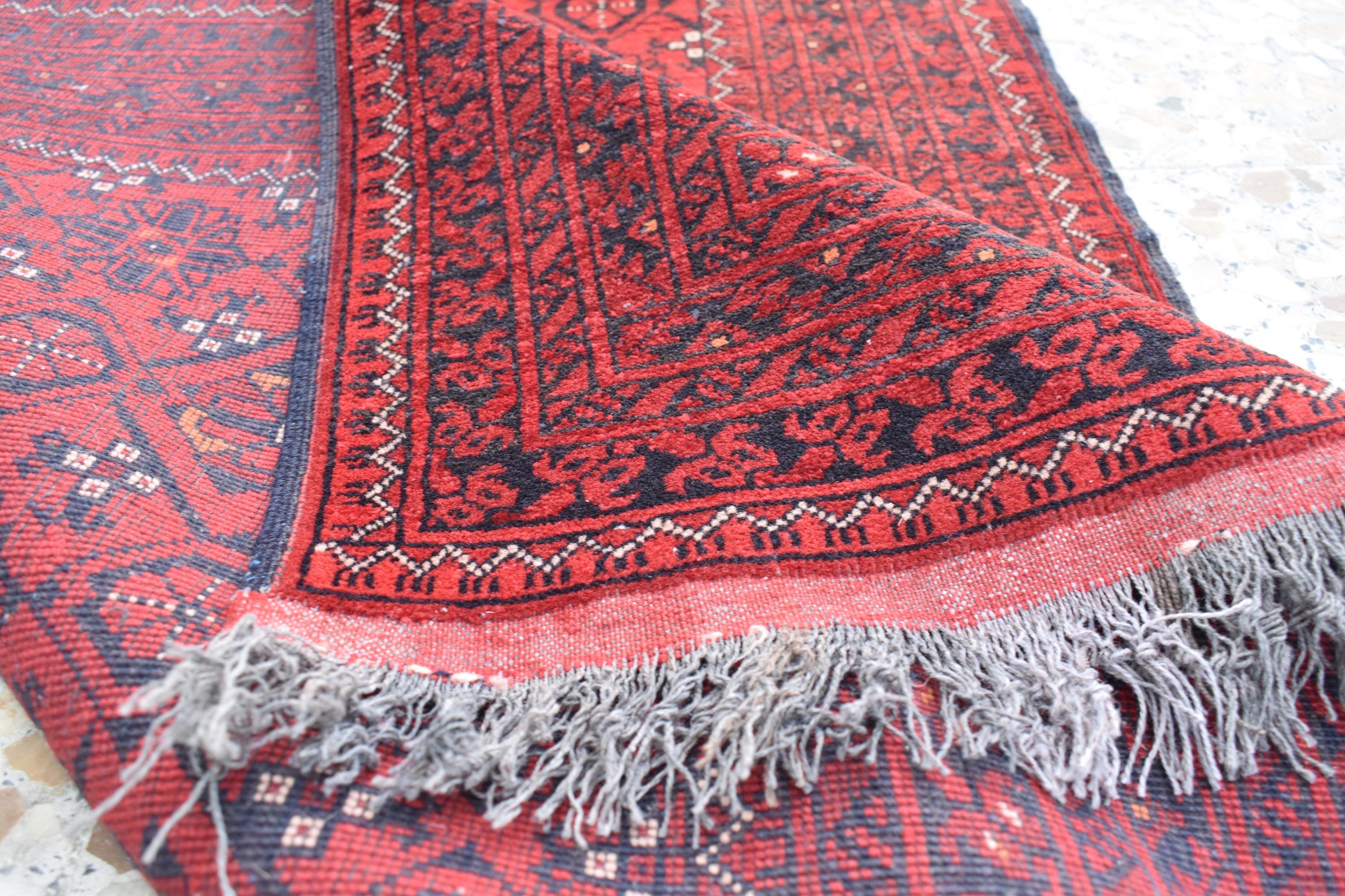 9.4 x 2.9 ft Vintage Afghan Runner Rug– Handmade Wool Carpet, Rustic Hallway Runner, Unique Antique Afghan Decor, Boho Tribal Runner Rug