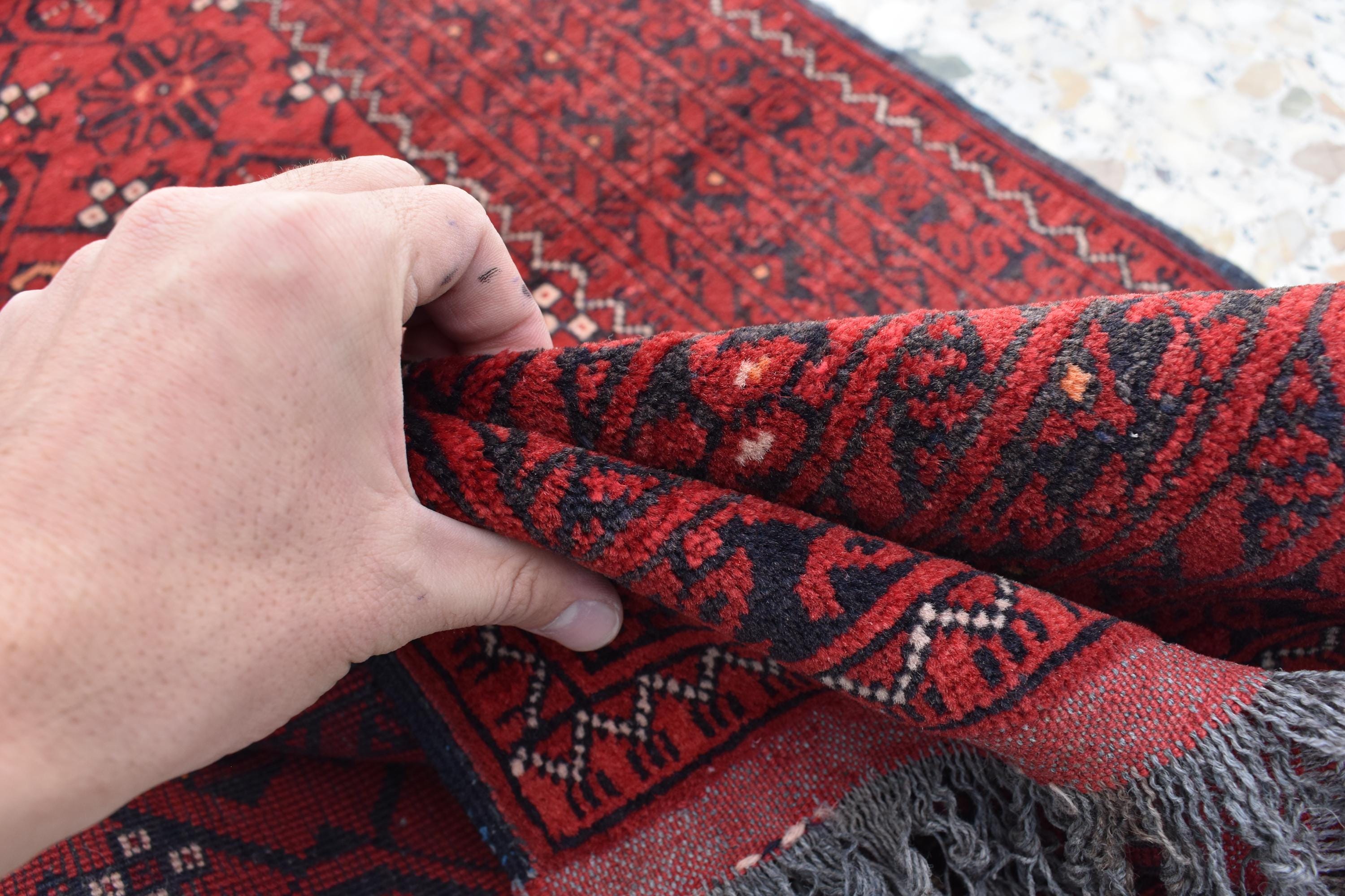 9.4 x 2.9 ft Vintage Afghan Runner Rug– Handmade Wool Carpet, Rustic Hallway Runner, Unique Antique Afghan Decor, Boho Tribal Runner Rug