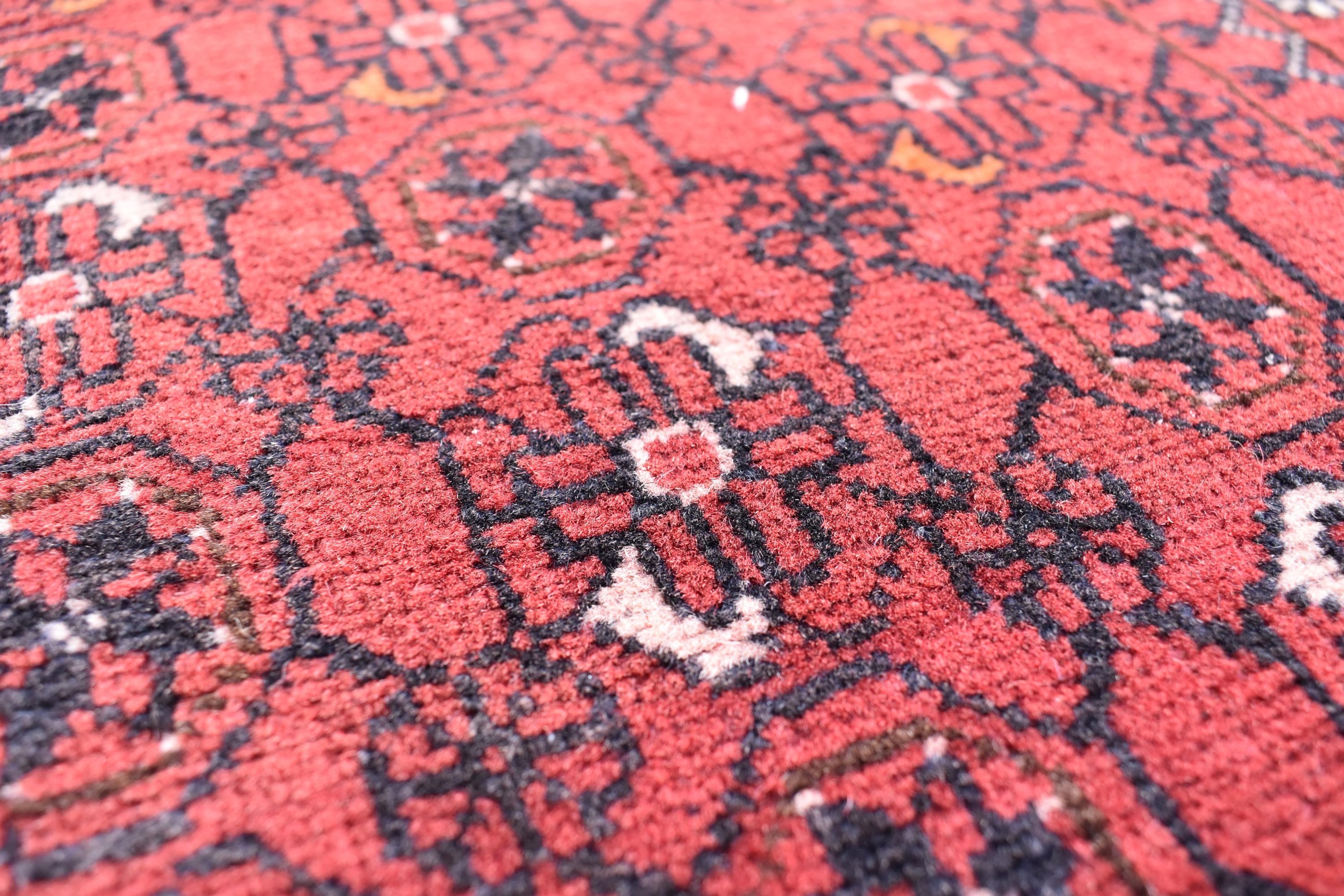 Vintage Afghan Runner Rug 9.5 x 2.8 ft – Handmade Wool Carpet, Rustic Hallway Runner, Unique Antique Afghan Decor, Boho Tribal Runner Rug