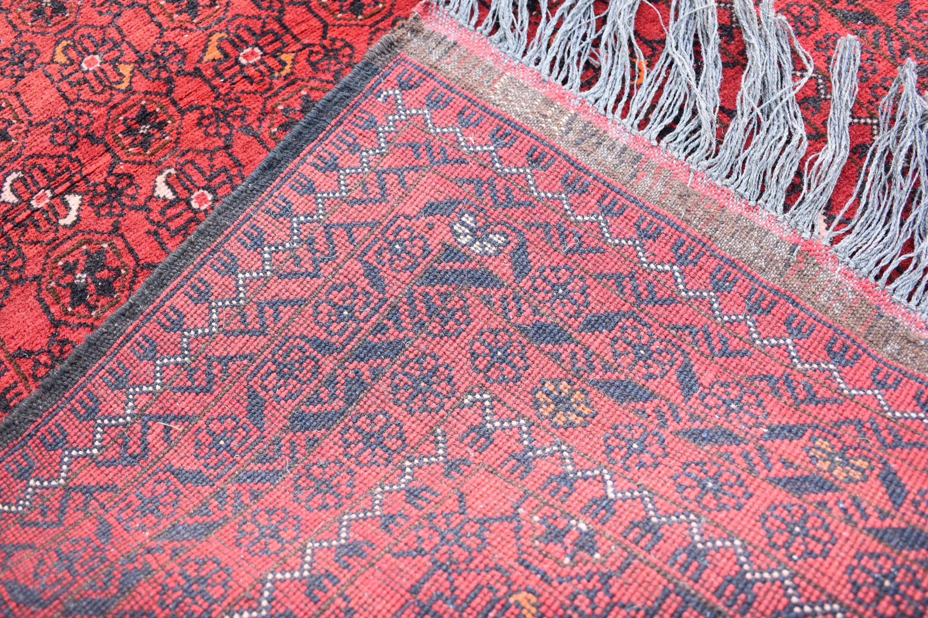Vintage Afghan Runner Rug 9.5 x 2.8 ft – Handmade Wool Carpet, Rustic Hallway Runner, Unique Antique Afghan Decor, Boho Tribal Runner Rug