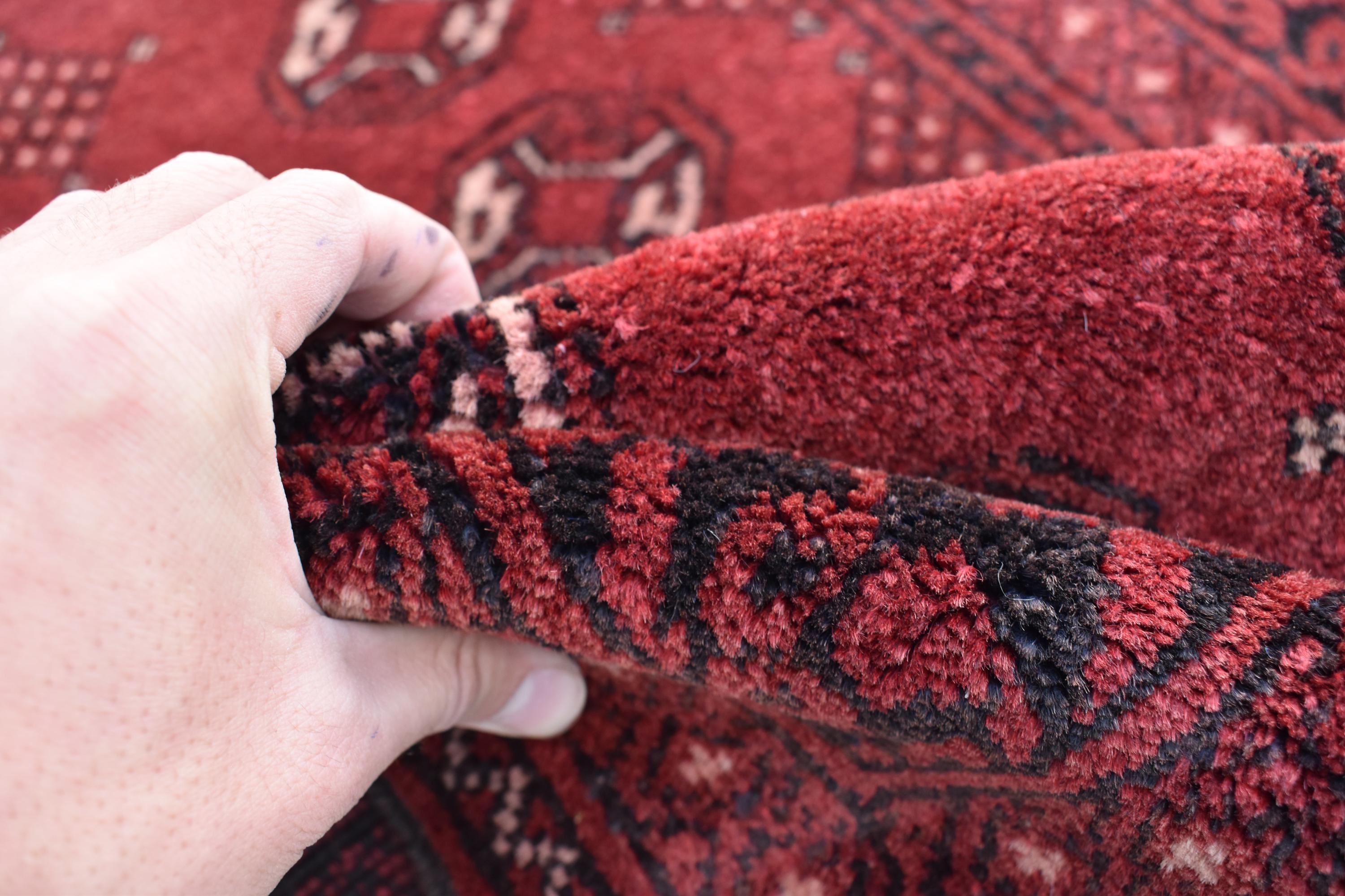 9.6 x 2.10 ft Vintage Afghan Runner Rug– Handmade Wool Carpet, Rustic Hallway Runner, Unique Antique Afghan Decor, Entryway Runner.