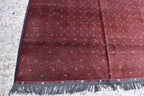 Vintage Antique Afghan Handmade Rug – 9.11 x 6.7 ft | Unique Tribal Design | Authentic Wool Carpet | One-of-a-Kind Oriental Afghan Rug