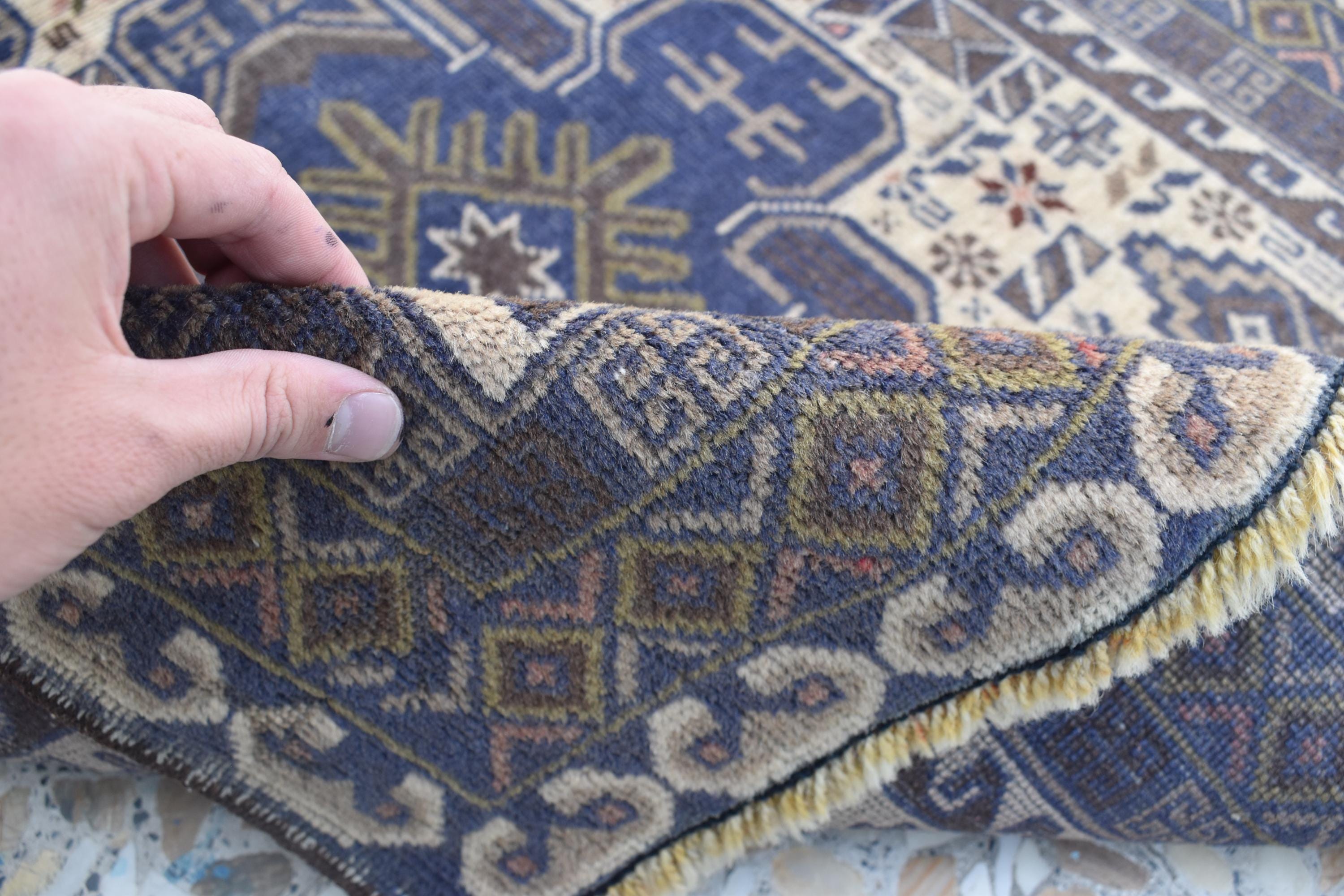 Vintage Baluchi Rug – 4.4 x 2.9 ft | Handmade Afghan Rug | Authentic Tribal Wool Carpet | Small Oriental Rug | Boho Decor, Hallway rug