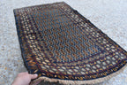 Vintage Antique Afghan Handmade Rug – 4.5 x 2.9 ft | Unique Tribal Design | Authentic Wool Carpet | One-of-a-Kind Oriental Afghan Rug