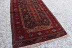 4.4 x 2.8 ft Vintage Antique Afghan Handmade Rug | Unique Tribal Design | Authentic Wool Carpet | Floor Rug | Wall Hanging Rug