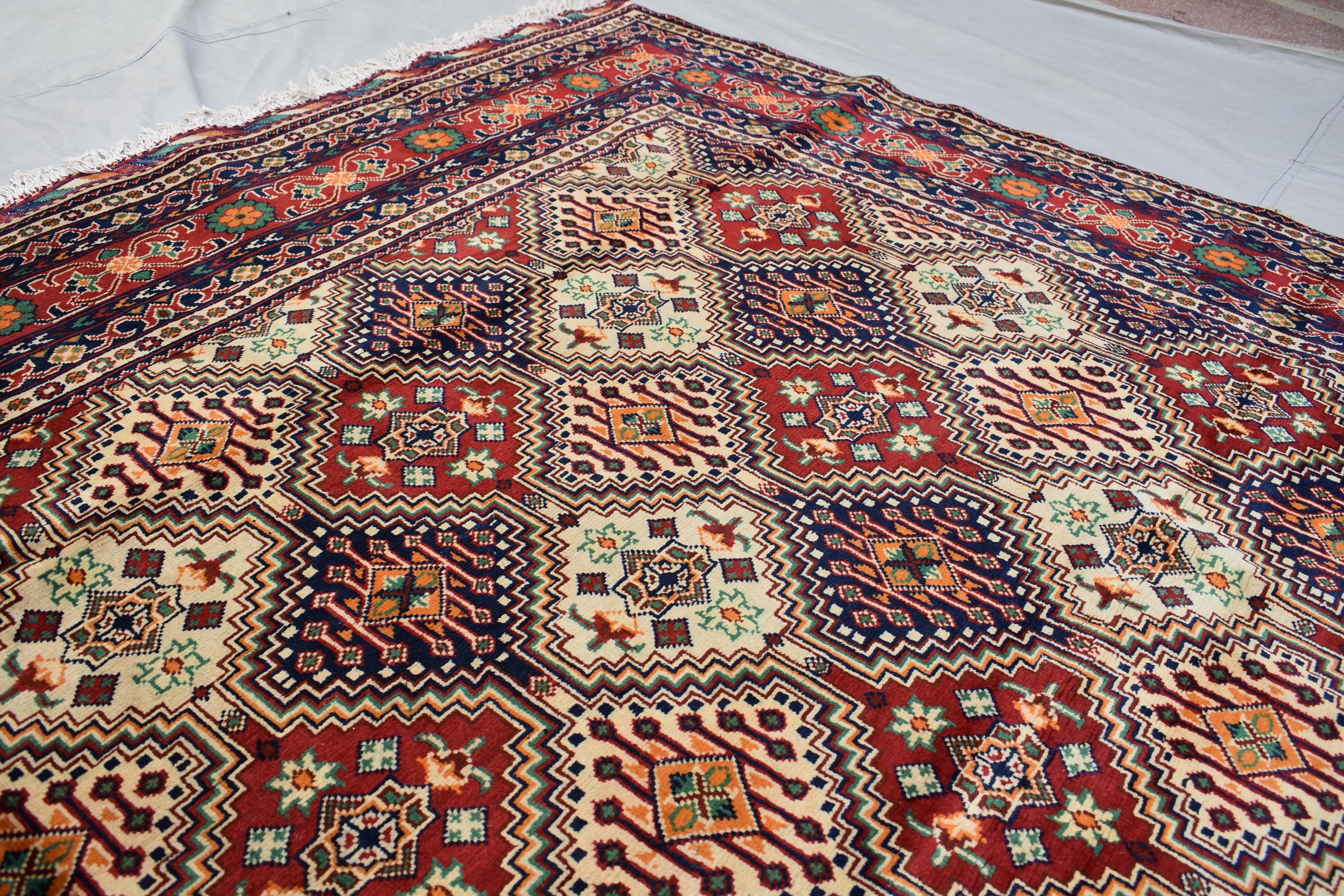 10x14 Large Afghan Handmade Rug-Traditional Wool Carpet with Geometric & Tribal Patterns-Authentic Oriental Decor, Living Room Rug 13.5x9.9