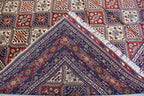 10x14 Large Afghan Handmade Rug-Traditional Wool Carpet with Geometric & Tribal Patterns-Authentic Oriental Decor, Living Room Rug 13.5x9.9