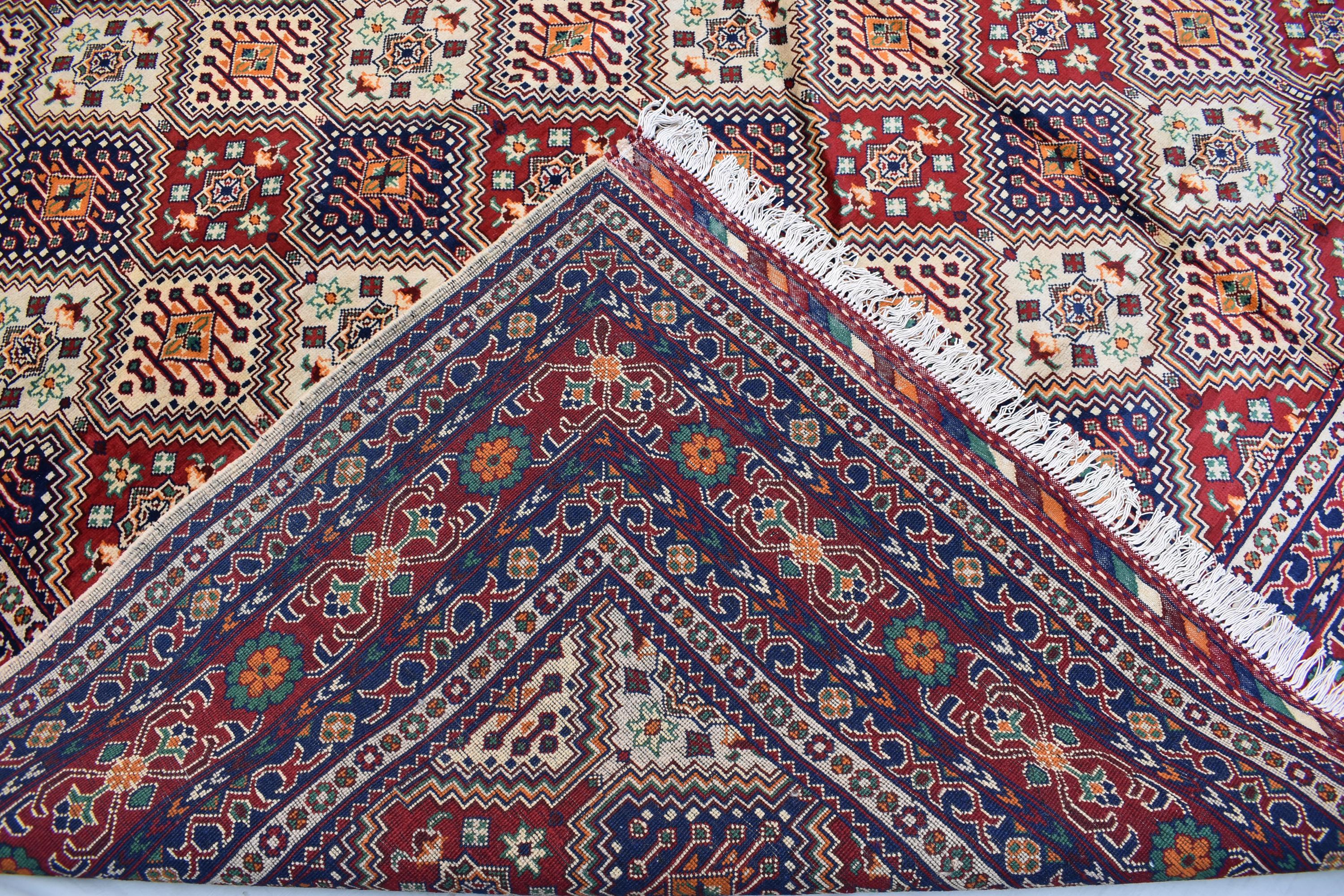 10x14 Large Afghan Handmade Rug-Traditional Wool Carpet with Geometric & Tribal Patterns-Authentic Oriental Decor, Living Room Rug 13.5x9.9