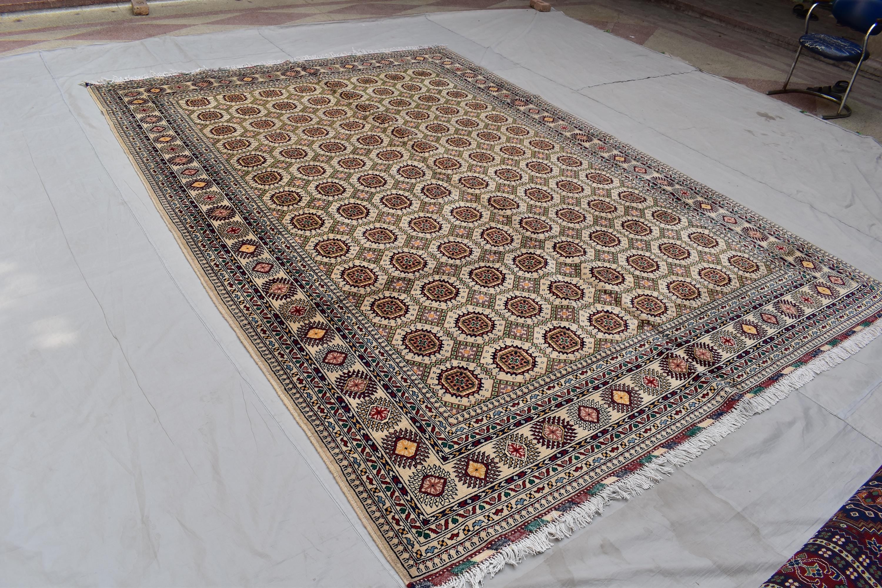 8x12 Authentic Afghan Handmade Rug Hand knotted Traditional Wool Carpet with Tribal Patterns, Rustic Rug for Living Room, Bedroom 11.6x8.2ft