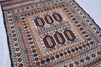 Antique Afghan Kilim Rug – Handwoven Wool, Geometric Tribal Design, 6.1x4.2 ft | Farm House Rug | Living Room Rug | Wall Hanging Carpet