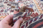 Antique Afghan Kilim Rug – Handwoven Wool, Geometric Tribal Design, 6.1x4.2 ft | Farm House Rug | Living Room Rug | Wall Hanging Carpet