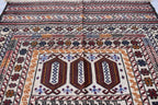 Antique Afghan Kilim Rug – Handwoven Wool, Geometric Tribal Design, 6.1x4.2 ft | Farm House Rug | Living Room Rug | Wall Hanging Carpet
