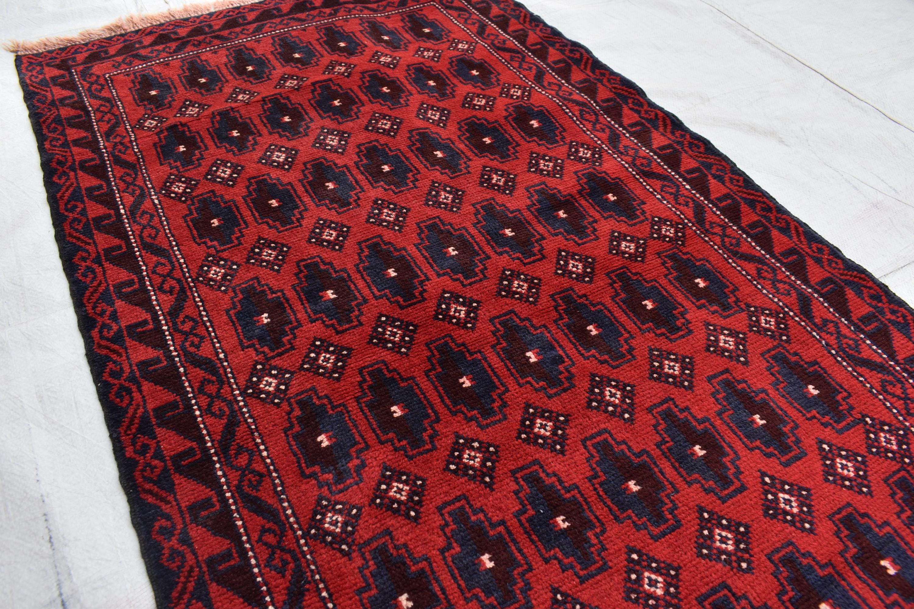 50-Years Old Antique Baluchi Rug 6.1x2.10 ft - Handwoven Wool, Vintage Tribal Carpet, Flatweave Ethnic Decor, Living Room Rug