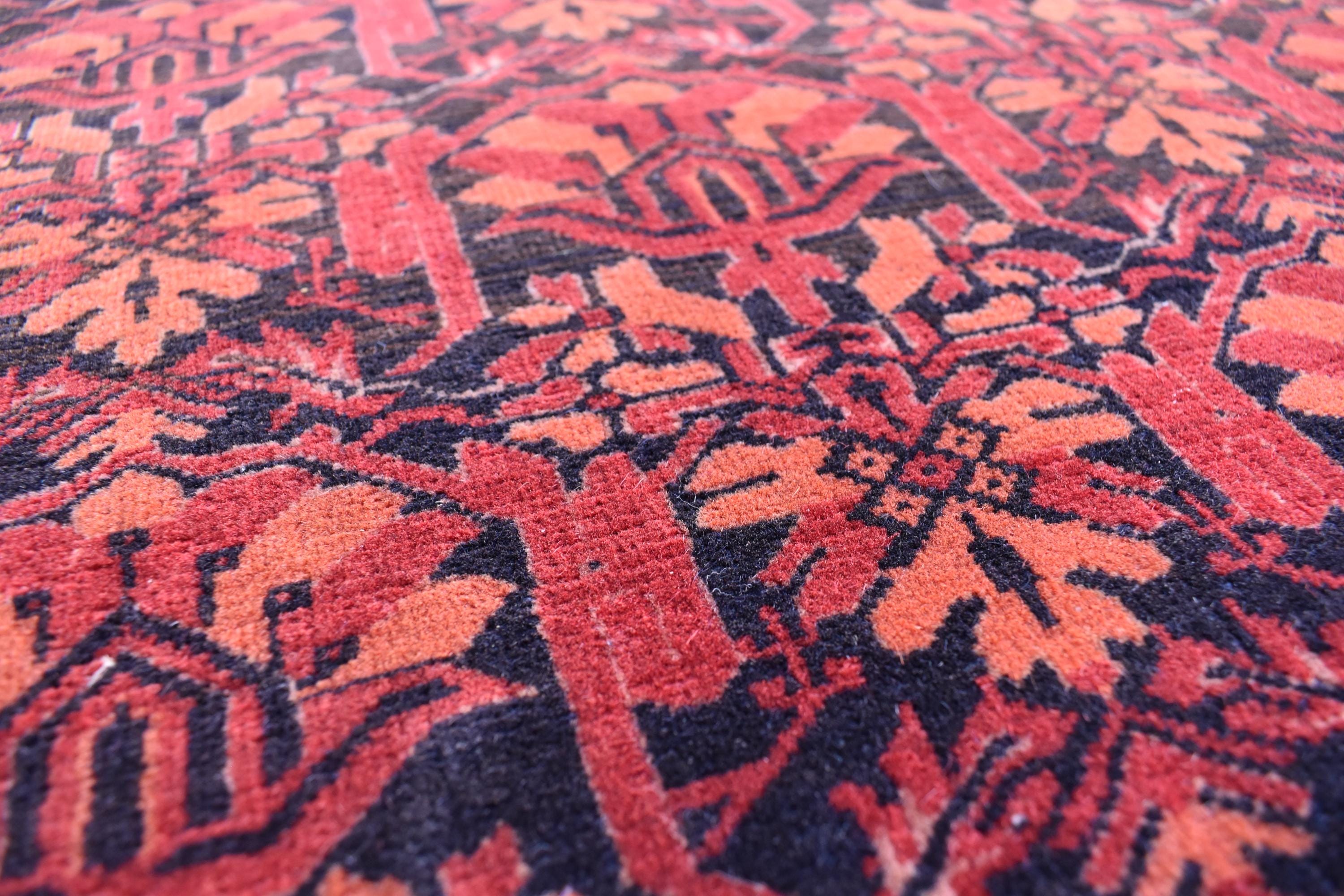 Antique Handmade Runner 12.6 x 2.9 ft - Vintage Persian Hallway Rug, Unique Oriental Carpet, Long Handwoven Floor Runner