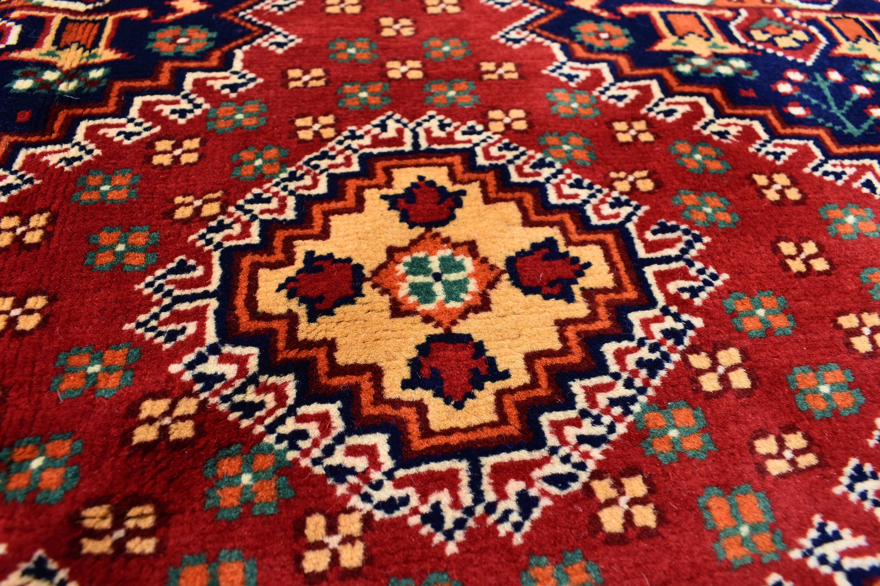 Samar Qandi Handmade Rug 8x12ft–Large Vintage Oriental Carpet, Red Geometric Wool Area Rug, Boho Home Decor, Tribal Afghan Style Rug 362x252