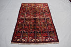 Authentic Afghan Run Ala Bakhmal Rug - 5.3 x 3.3 ft - Handmade Traditional Carpet, Living Room Rug, Bedroom Rug, Wall Hanging Rug