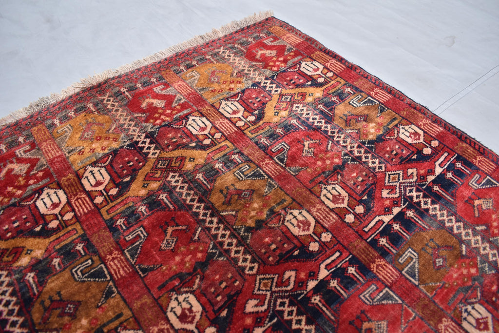 Authentic Afghan Run Ala Bakhmal Rug - 5.3 x 3.3 ft - Handmade Traditional Carpet, Living Room Rug, Bedroom Rug, Wall Hanging Rug