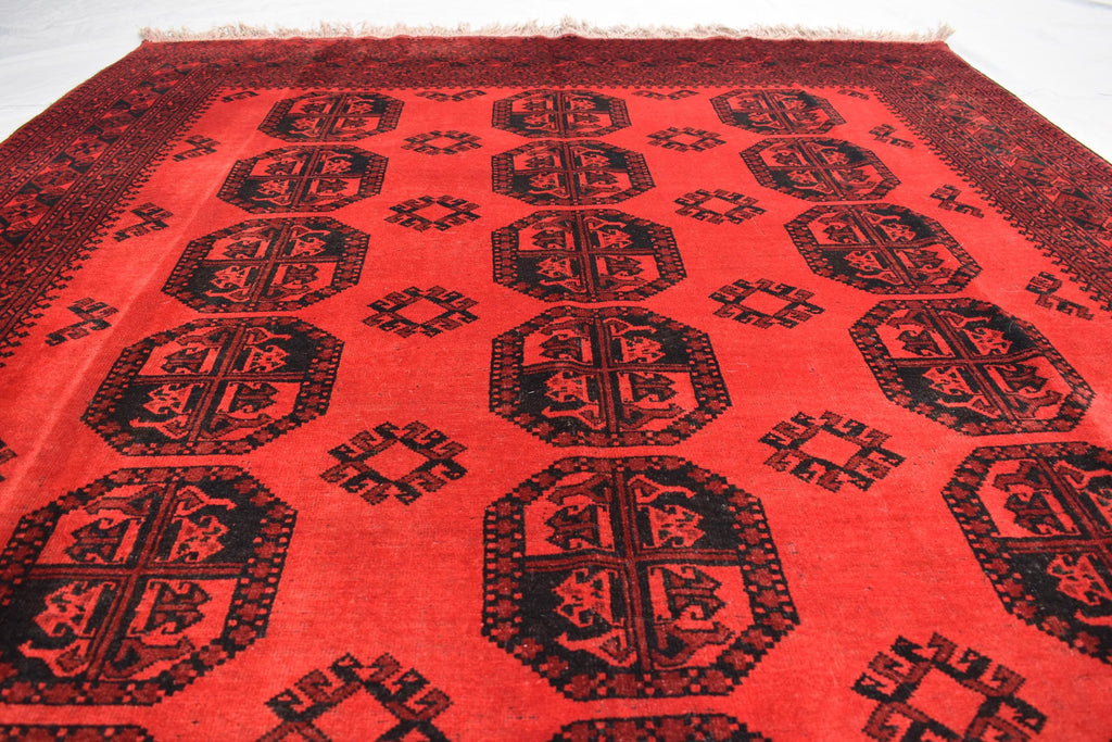 Antique Afghan Rug - 9.5 x 6.5 ft - Handwoven Vintage Rug - Traditional Afghan Carpet - Wool Rug - Authentic Oriental Rug - Collectible Rug