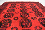 Antique Afghan Rug - 9.5 x 6.5 ft - Handwoven Vintage Rug - Traditional Afghan Carpet - Wool Rug - Authentic Oriental Rug - Collectible Rug
