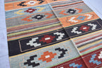 Unique Afghan Kilim Rug – Handwoven Wool, Geometric Tribal Design, 6.6x4.11 ft | Farm House Rug | Bohemian Rug | Office Rug