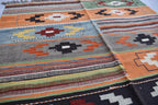 Unique Afghan Kilim Rug – Handwoven Wool, Geometric Tribal Design, 6.6x4.11 ft | Farm House Rug | Bohemian Rug | Office Rug