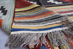 Unique Afghan Kilim Rug – Handwoven Wool, Geometric Tribal Design, 6.6x4.11 ft | Farm House Rug | Bohemian Rug | Office Rug