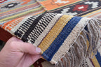Unique Afghan Kilim Rug – Handwoven Wool, Geometric Tribal Design, 6.6x4.11 ft | Farm House Rug | Bohemian Rug | Office Rug