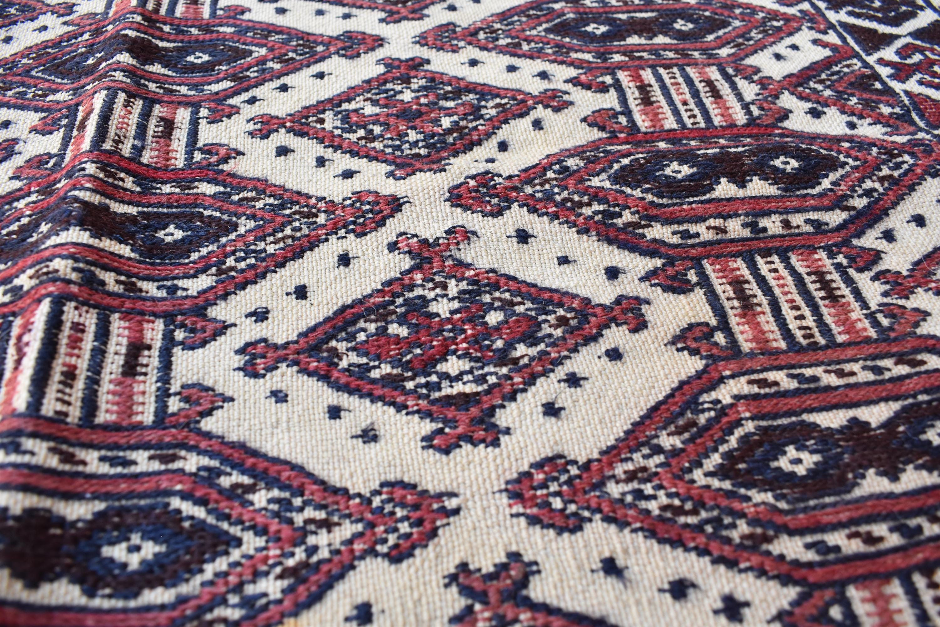 Antique Afghan Zahir Shahi Kilim 6x4.2 ft - 60 Years Old, Handwoven Tribal Wool Rug, Vintage Flatweave, Boho Ethnic Decor, Wall Hanging Rug