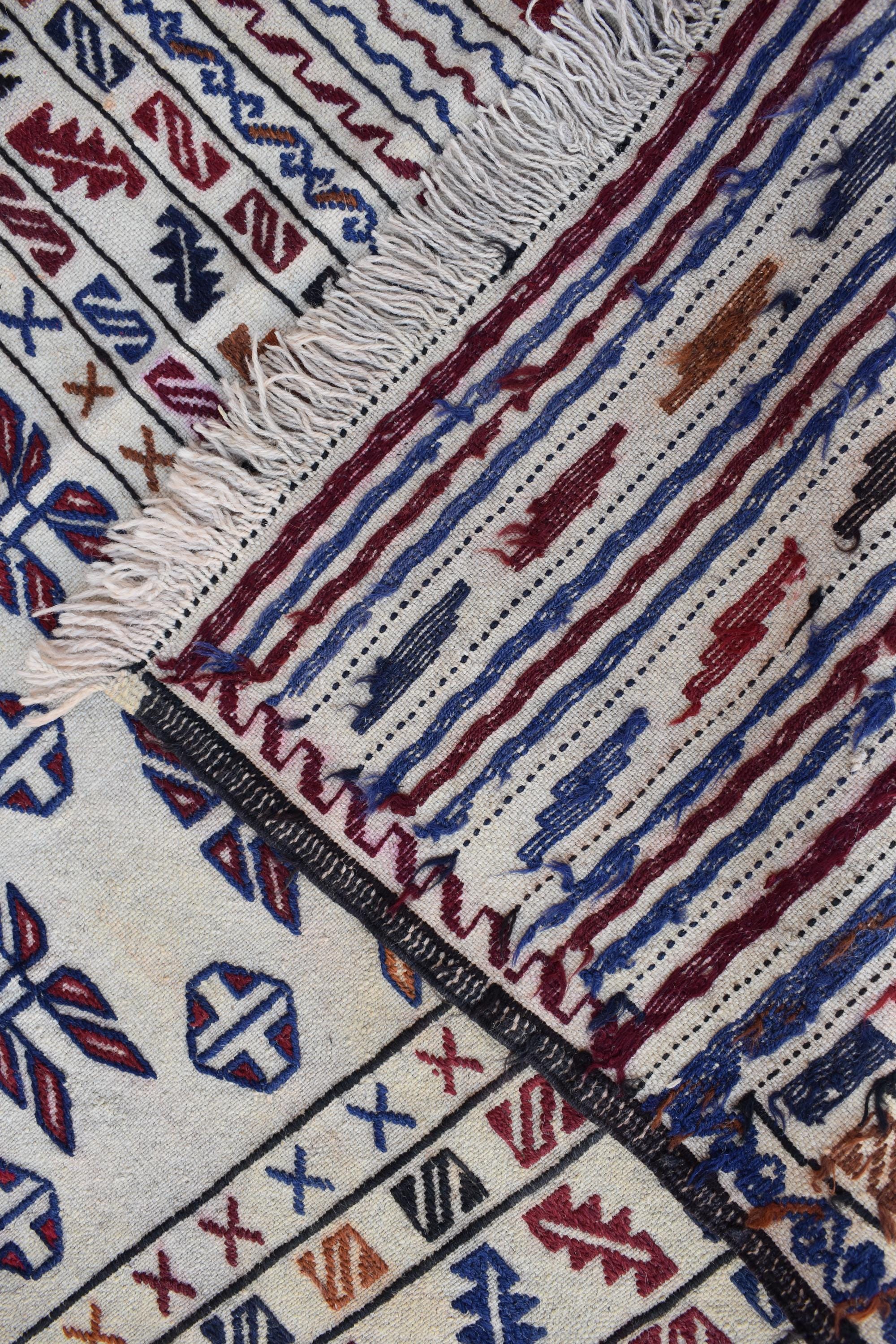 Antique Afghan Kilim Rug 6.3x4.1 ft - 30 Years Old, Handwoven Vintage Wool Flatweave, Tribal Boho Decor, Wall Hanging Rug, Bedroom Rug