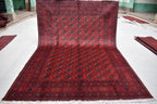 6x9 Vintage Handmade Ahal Gull Red Rug Afghan Wool Tribal Carpet, Rug for Living Room, Bedroom Rug, Red Shape Soft Fine Quality Rug 6.5x9.5