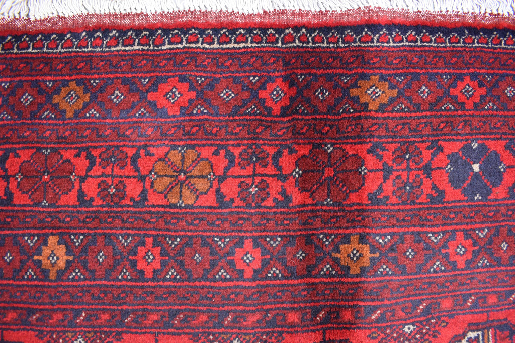 6x9 Vintage Handmade Ahal Gull Red Rug Afghan Wool Tribal Carpet, Rug for Living Room, Bedroom Rug, Red Shape Soft Fine Quality Rug 6.5x9.5